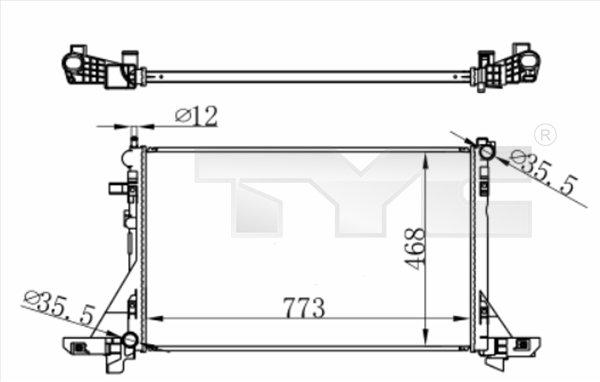 Radiateur 728-0064 pour Opel Movano B Camionnette