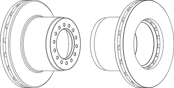 Disque de frein arrière pour Mercedes Atego, diamètre 377 mm