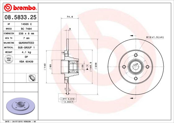 Disque de frein BEARING DISC LINE