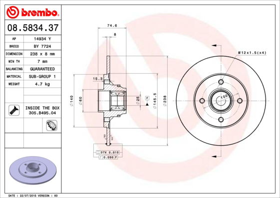 Disque de frein BEARING DISC LINE