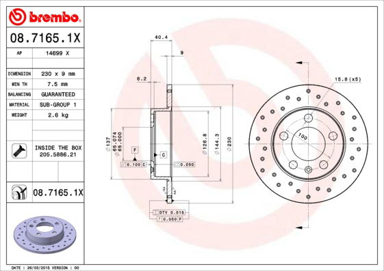 Disque de frein BREMBO XTRA LINE