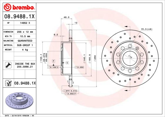 Disque de frein BREMBO XTRA LINE