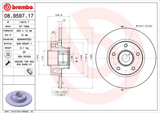 Disque de frein BEARING DISC LINE