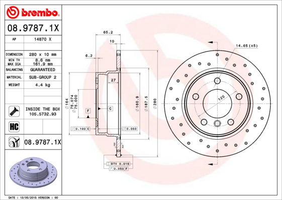 Disque de frein BREMBO XTRA LINE