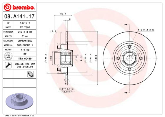 Disque de frein BEARING DISC LINE