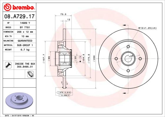 Disque de frein BEARING DISC LINE