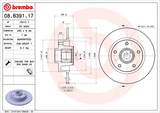 Disque de frein BEARING DISC LINE