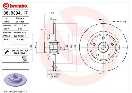 Disque de frein BEARING DISC LINE