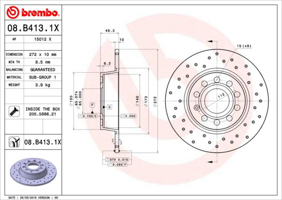 Disque de frein BREMBO XTRA LINE