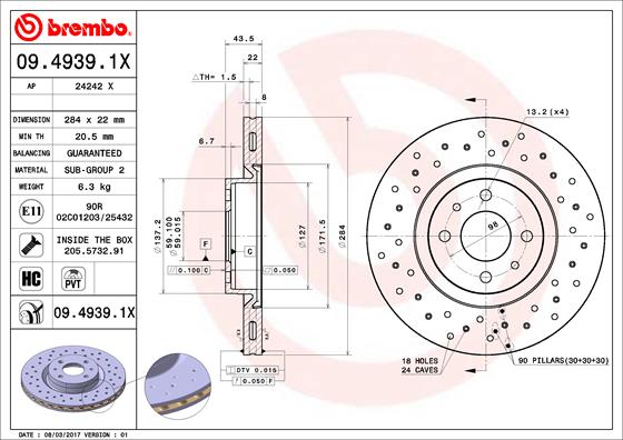 Disque de frein BREMBO XTRA LINE