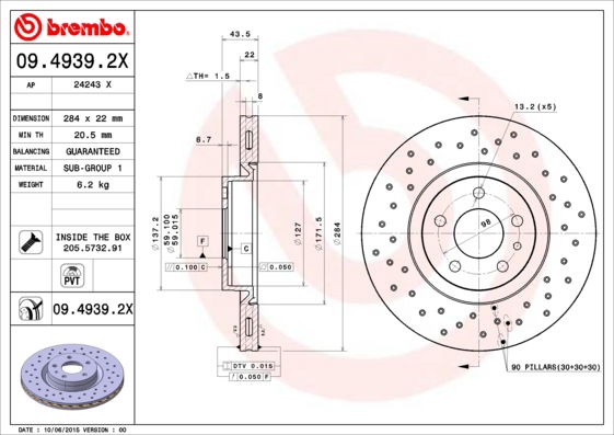 Disque de frein BREMBO XTRA LINE