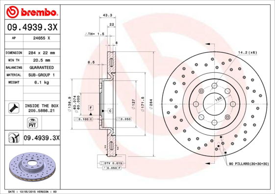 Disque de frein BREMBO XTRA LINE