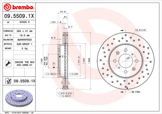 Disque de frein BREMBO XTRA LINE