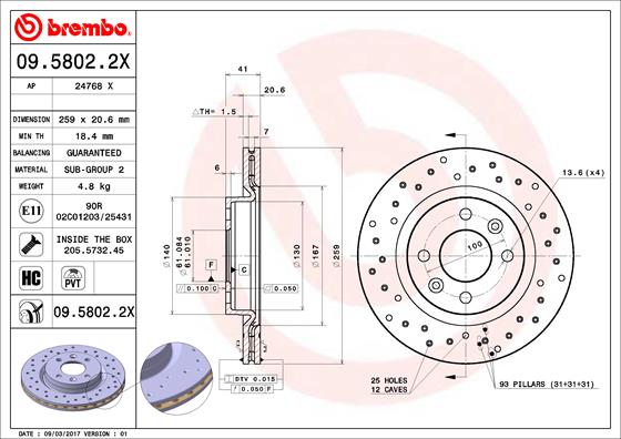 Disque de frein BREMBO XTRA LINE