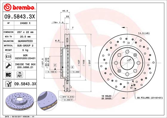 Disque de frein BREMBO XTRA LINE