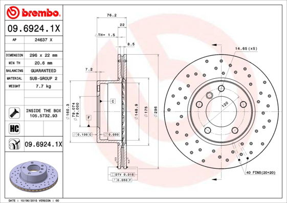 Disque de frein BREMBO XTRA LINE