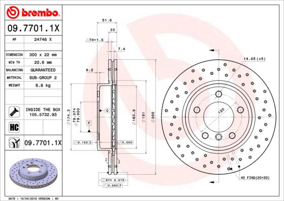 Disque de frein BREMBO XTRA LINE