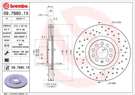 Disque de frein BREMBO XTRA LINE