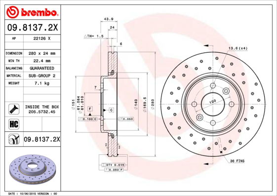 Disque de frein BREMBO XTRA LINE