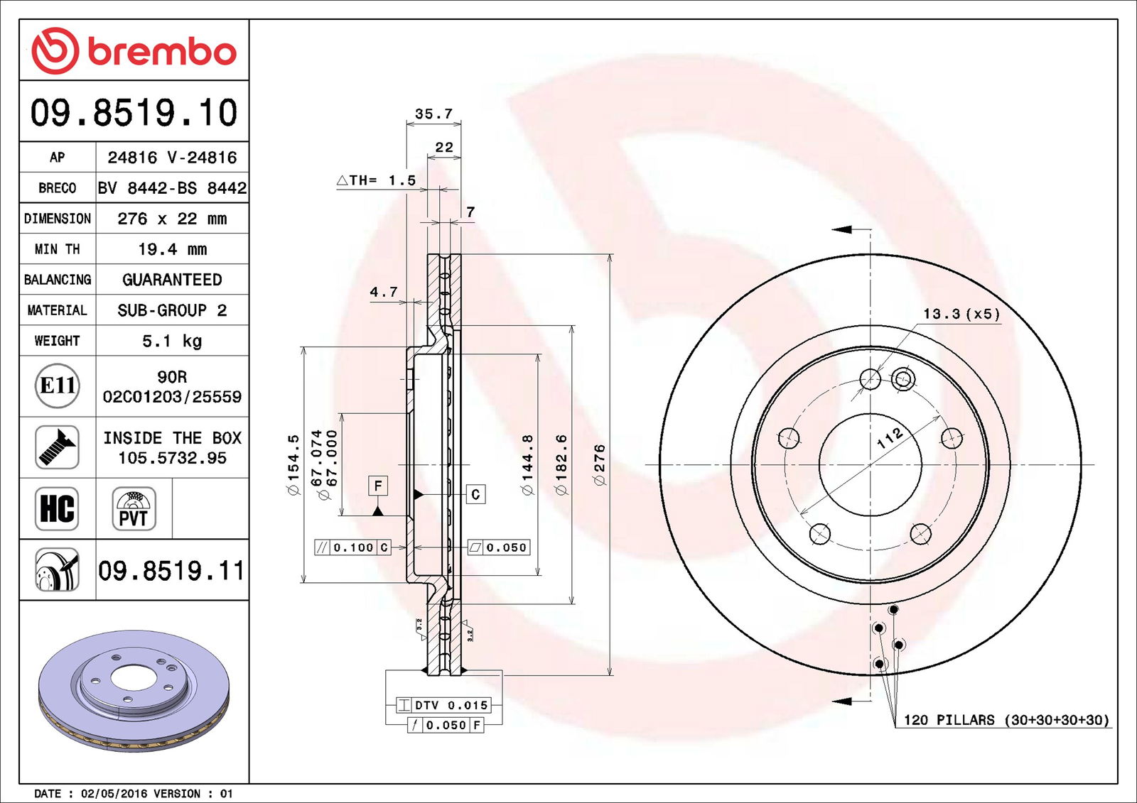 Disque de frein COATED DISC LINE