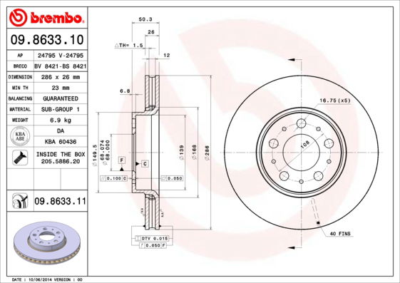 Disque de frein COATED DISC LINE