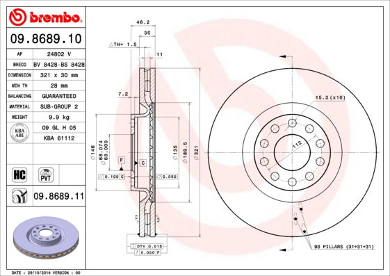 Disque de frein COATED DISC LINE