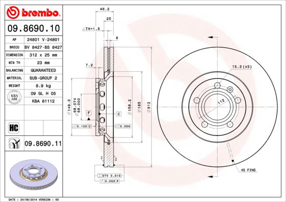 Disque de frein COATED DISC LINE