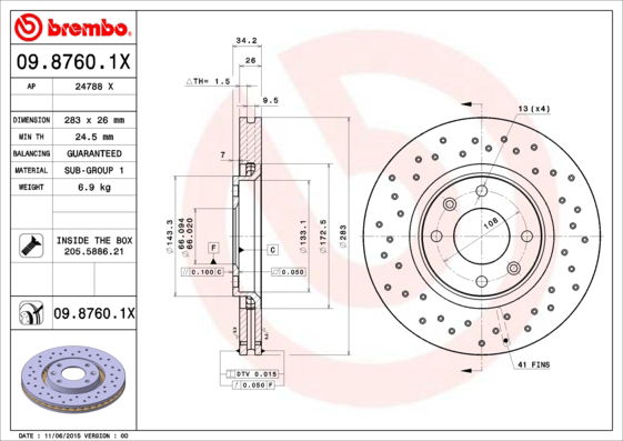 Disque de frein BREMBO XTRA LINE