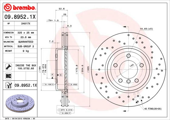 Disque de frein BREMBO XTRA LINE