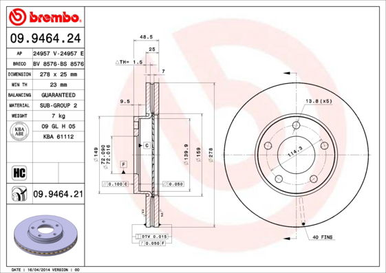 Disque de frein COATED DISC LINE