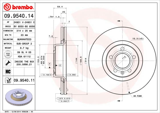 Disque de frein COATED DISC LINE