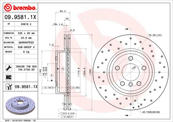 Disque de frein BREMBO XTRA LINE