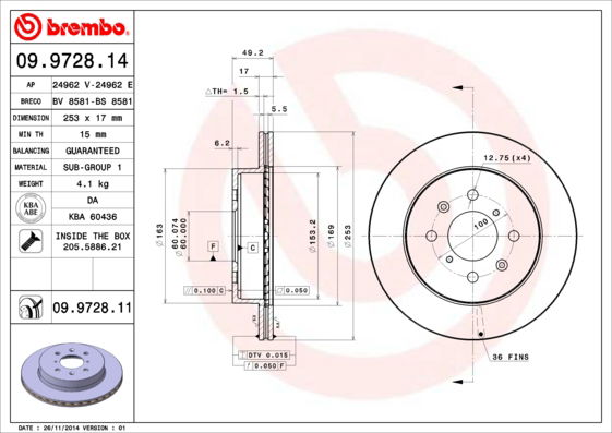 Disque de frein COATED DISC LINE