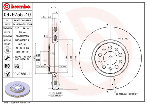 Disque de frein COATED DISC LINE