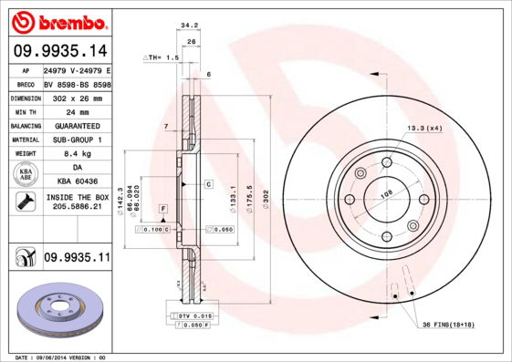 Disque de frein COATED DISC LINE