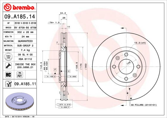 Disque de frein COATED DISC LINE