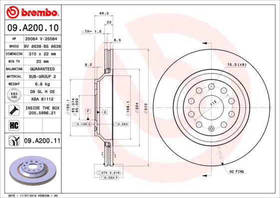 Disque de frein COATED DISC LINE