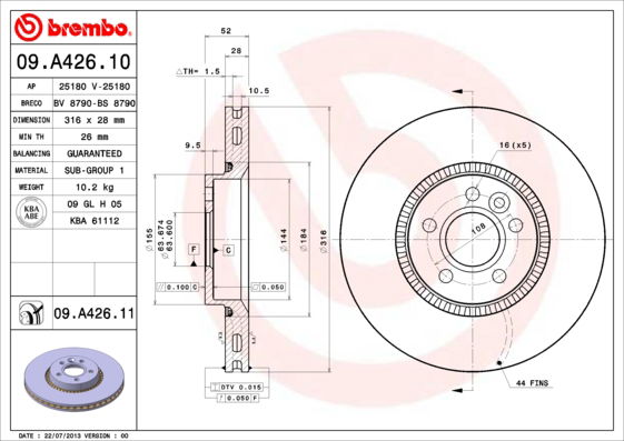 Disque de frein COATED DISC LINE