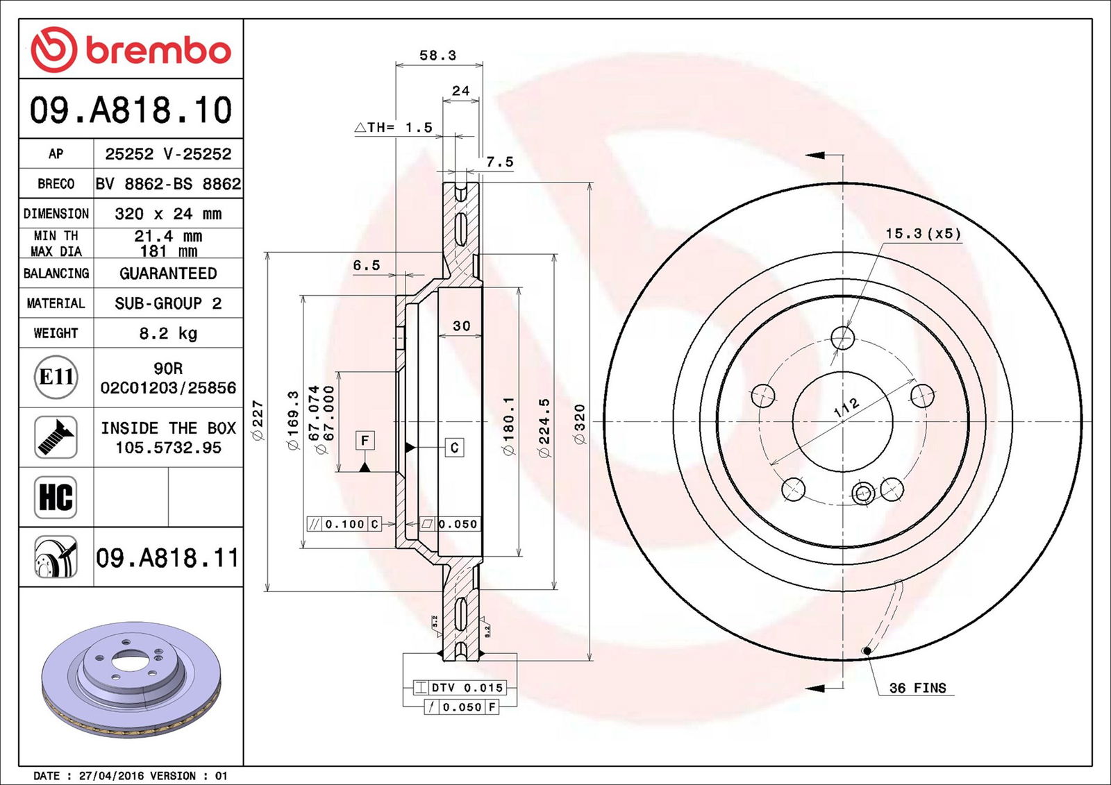 Disque de frein COATED DISC LINE