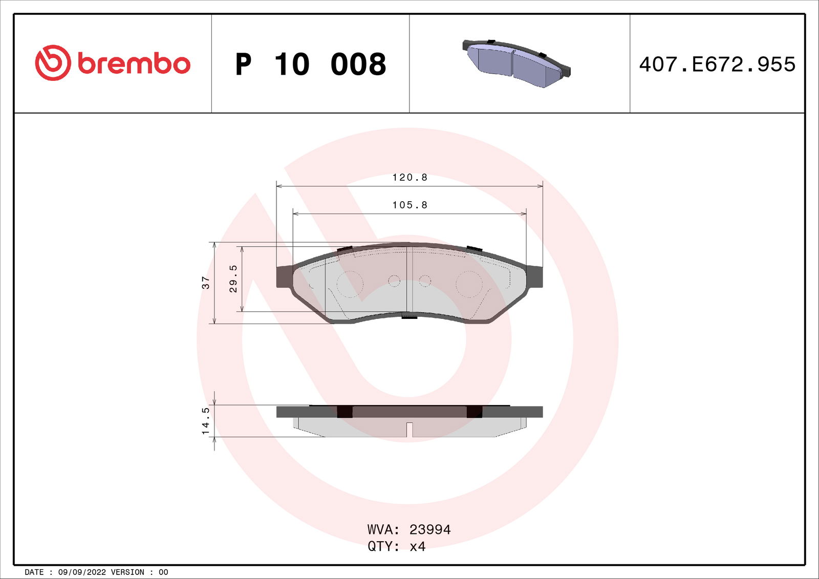 Kit de plaquettes de frein, frein à disque
