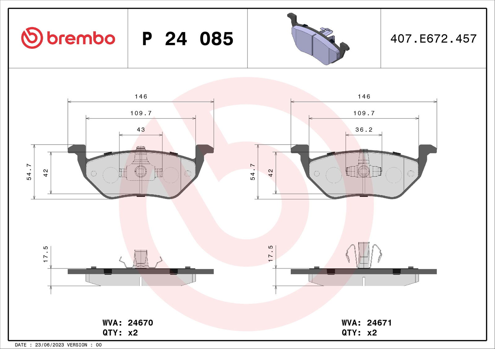 Kit de plaquettes de frein, frein à disque