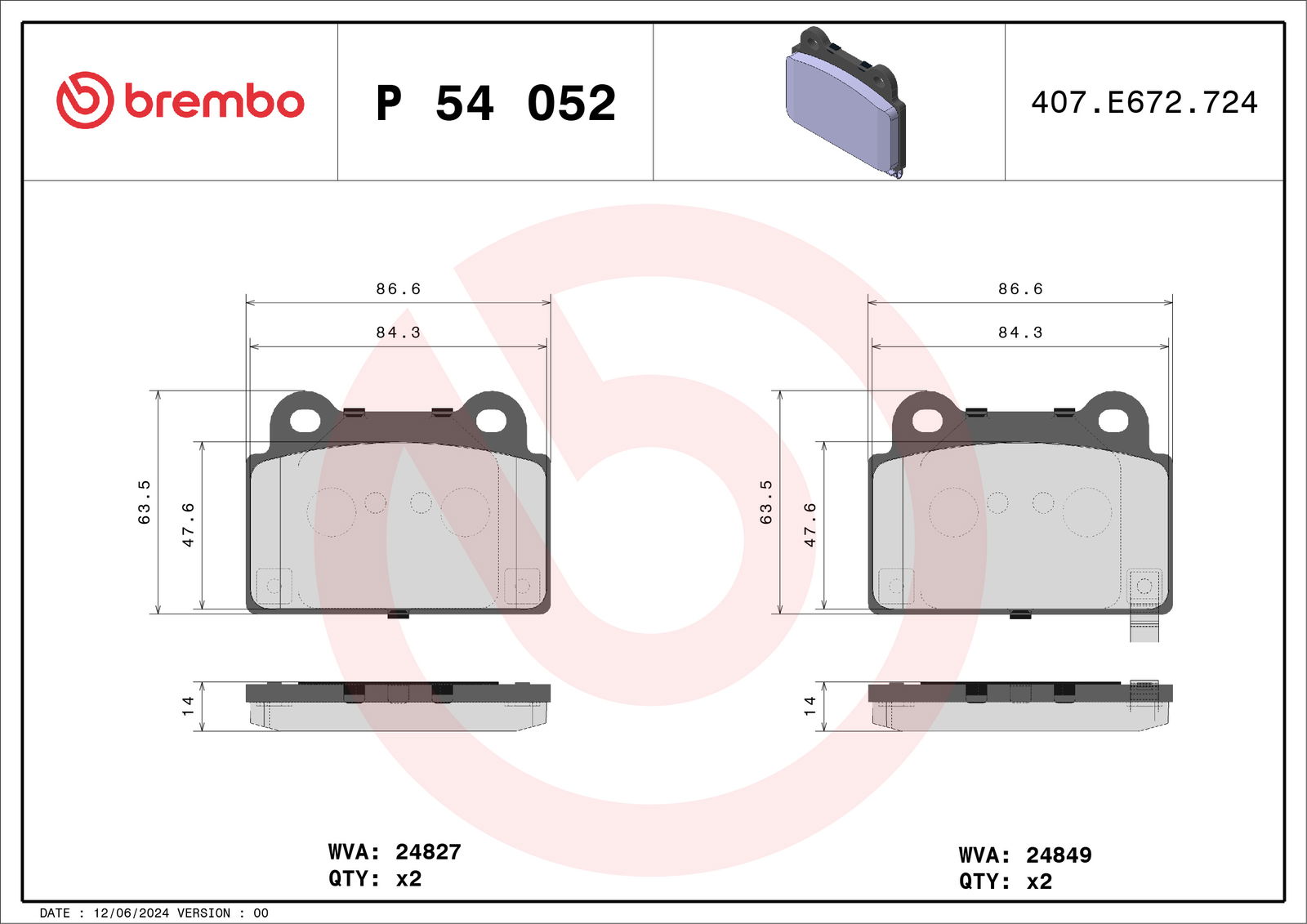 Kit de plaquettes de frein, frein à disque