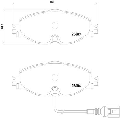 Kit de plaquettes de frein, frein à disque BREMBO XTRA LINE