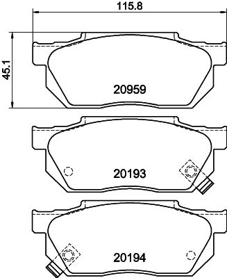 Kit de plaquettes de frein, frein à disque