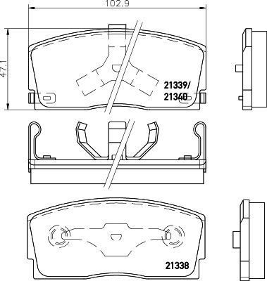 Kit de plaquettes de frein, frein à disque