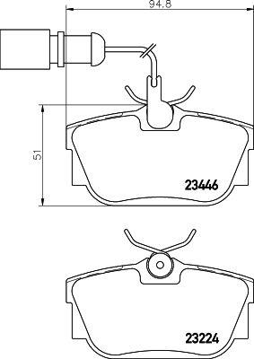 Kit de plaquettes de frein, frein à disque