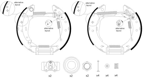 Jeu de mâchoires de frein Shoe Kit Pro