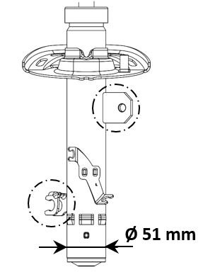Rotule d'attelage automatique Ø51mm 