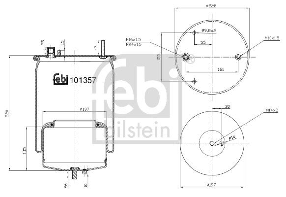 Soufflet à air, suspension pneumatique febi Plus