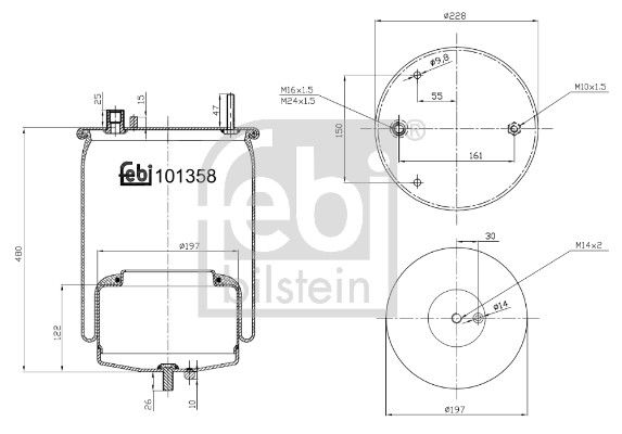 Soufflet à air, suspension pneumatique